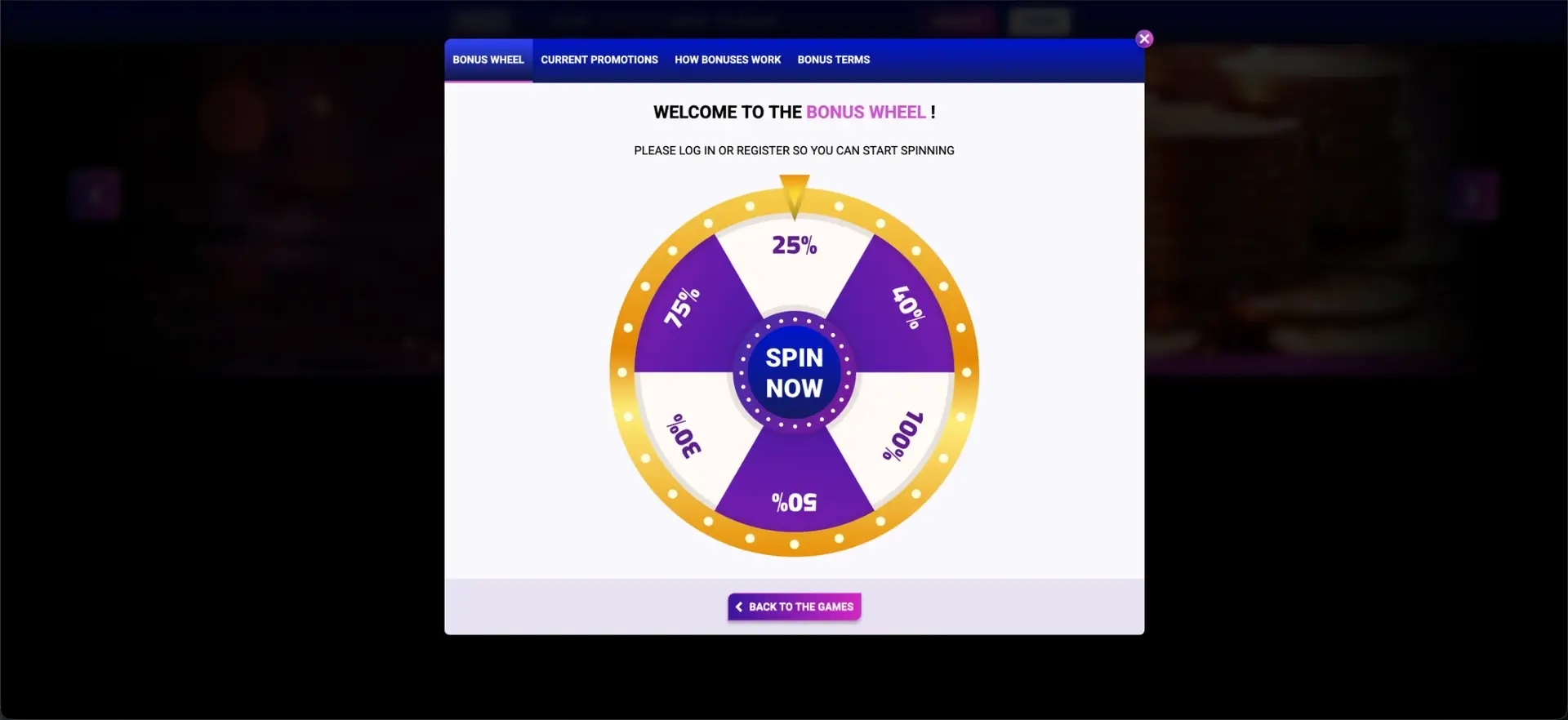Europefortune Bonus Wheel Popup